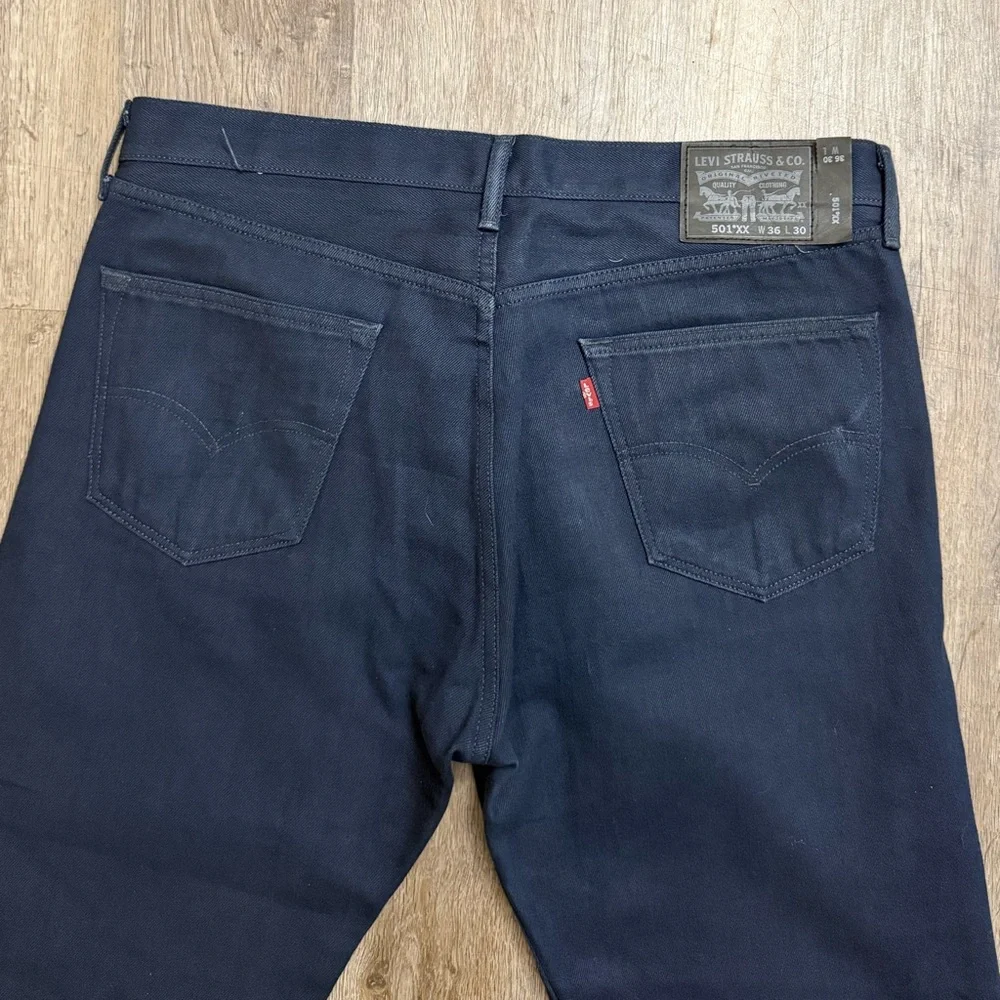Levi’s 501XX • Dark Wash Straight Leg Button Fly Jeans